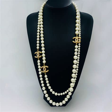 chanel long necklace black|authentic chanel necklace for sale.